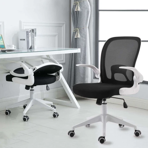 Folding Back Home Computer Desk Home Computer Desk Rotating Chair Office with Flip Arms