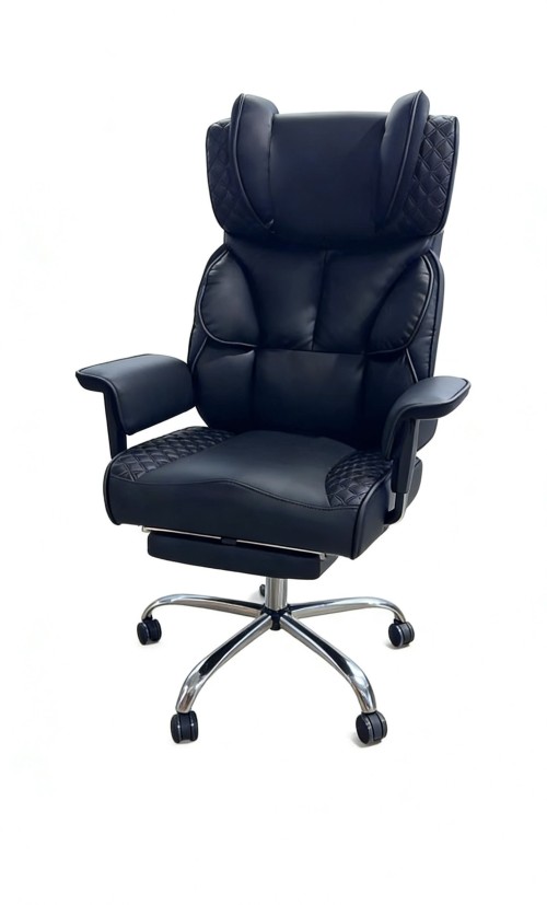 Ergonomic High Back Executive Office Chair Footrest Home Office Desk Chair Computer Gaming Chair Genuine Leather Fabric