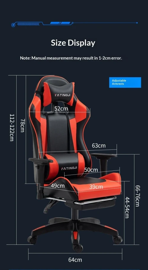 Gamer Pu Leather PC Computer Game Chair With Footrest