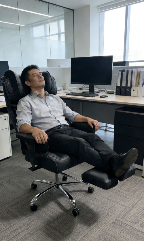 Ergonomic High Back Executive Office Chair Footrest Home Office Desk Chair Computer Gaming Chair Genuine Leather Fabric