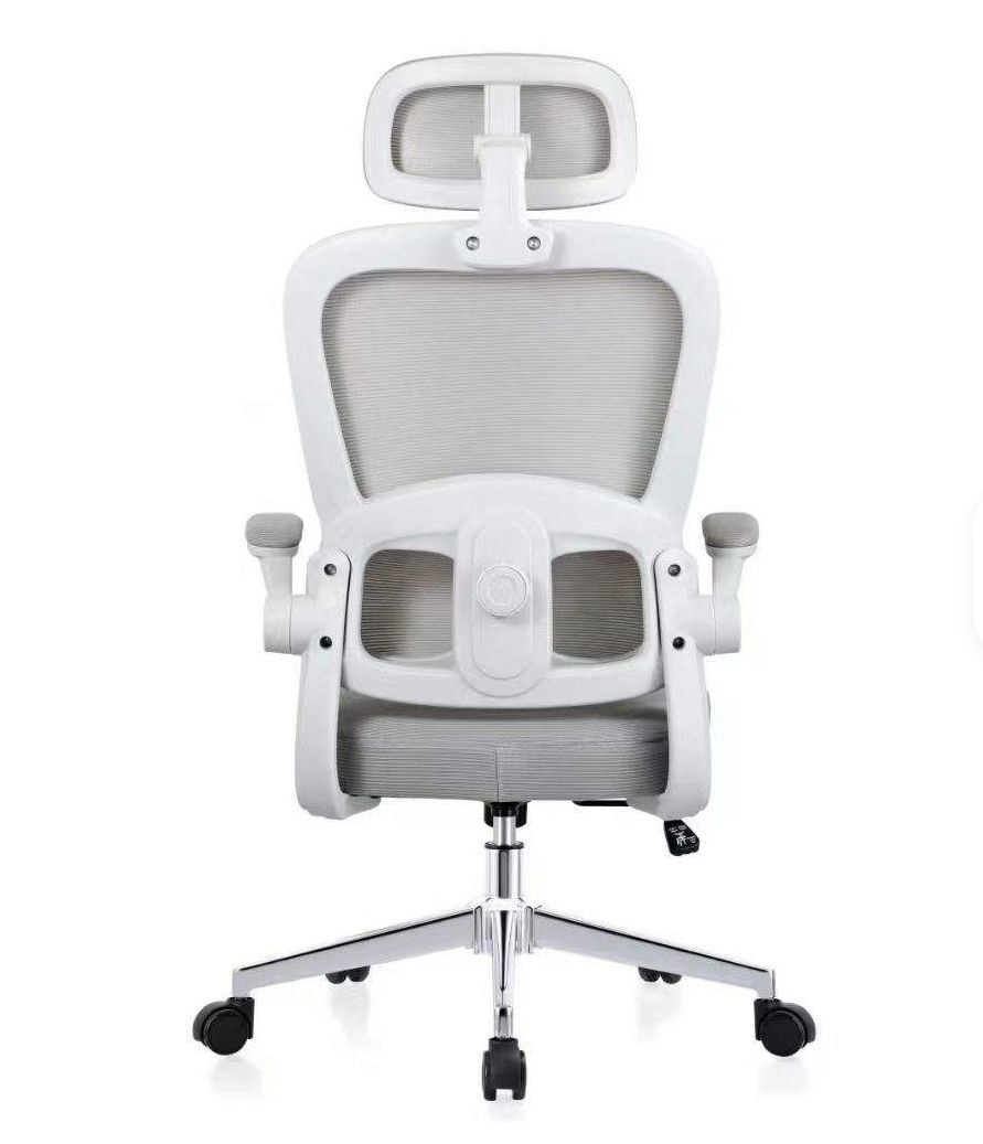 Modern Mesh Design Office Chair Height Adjustable Backrest Lumbar Support Ergonomic Fold-Up Armrests Chair