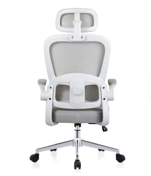 Modern Mesh Design Office Chair Height Adjustable Backrest Lumbar Support Ergonomic Fold-Up Armrests Chair