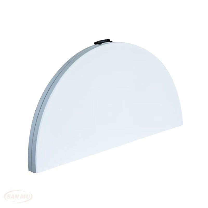 White Round Plastic Folding Table 4 5 6 Ft Table Used for Events Outdoor Wedding Banquet Modern Plastic Table Circle