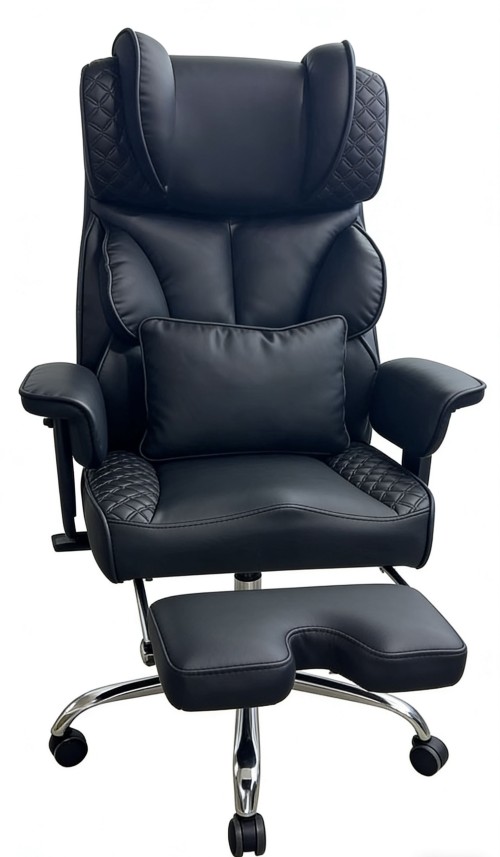 Ergonomic High Back Executive Office Chair Footrest Home Office Desk Chair Computer Gaming Chair Genuine Leather Fabric