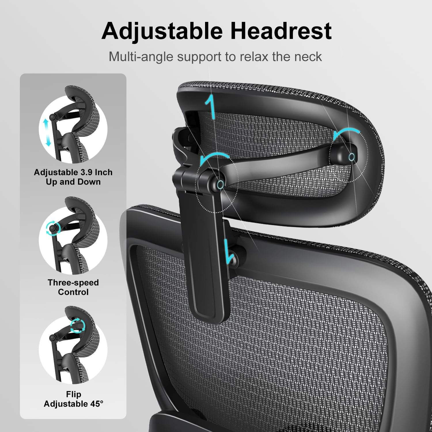 Ergonomic Office Chair with Adjustable Height Revolving Mesh Executive Chair With Footrest