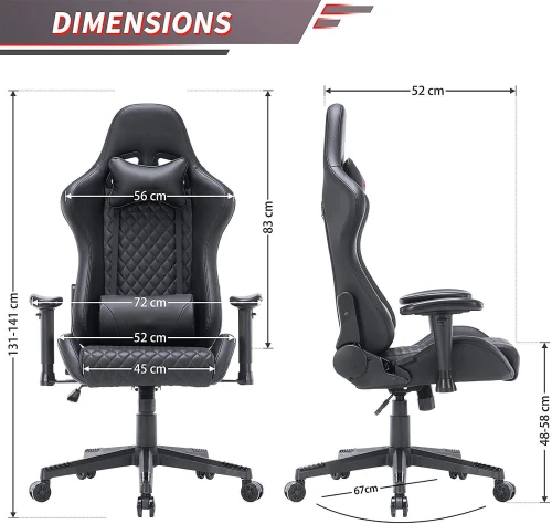 2026 High Back Comfortable Leather Computer Desk Chair Adjustable Ergonomic Home Gaming Chair with Footrest and Headres