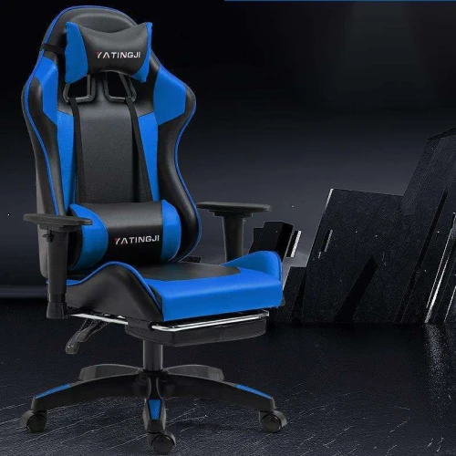 Gamer Pu Leather PC Computer Game Chair With Footrest