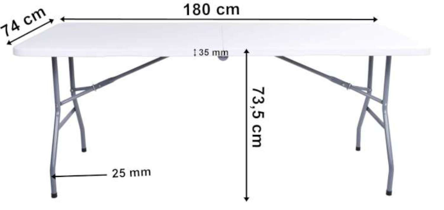 HDPE 6FT Fold in Half Blow up Dining Event Rectangle Foldable Picnic Garden Table