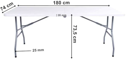 HDPE 6FT Fold in Half Blow up Dining Event Rectangle Foldable Picnic Garden Table