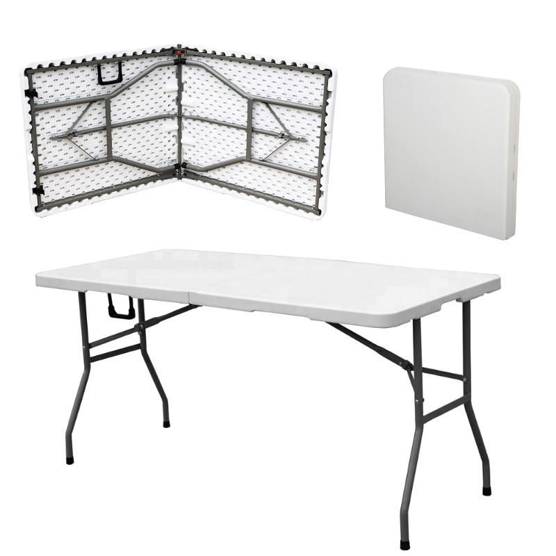 HDPE 6FT Fold in Half Blow up Dining Event Rectangle Foldable Picnic Garden Table