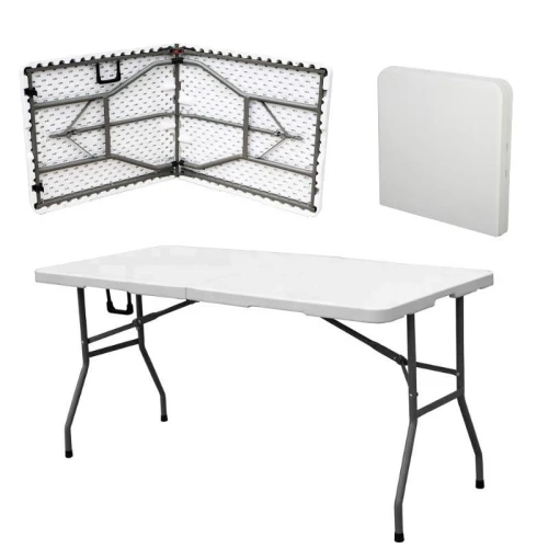HDPE 6FT Fold in Half Blow up Dining Event Rectangle Foldable Picnic Garden Table