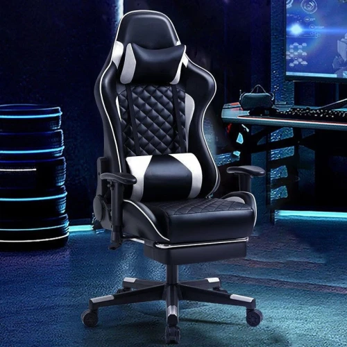 High Back Comfortable Soft Cushion E-Sport Racing Gaming Chair with Footrest