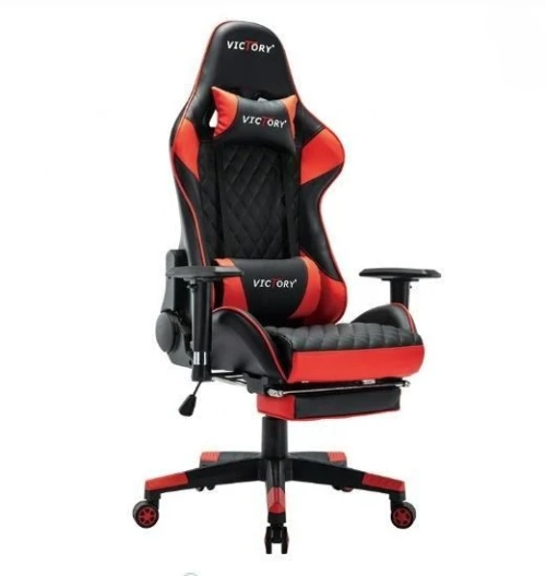 2026 High Back Comfortable Leather Computer Desk Chair Adjustable Ergonomic Home Gaming Chair with Footrest and Headres