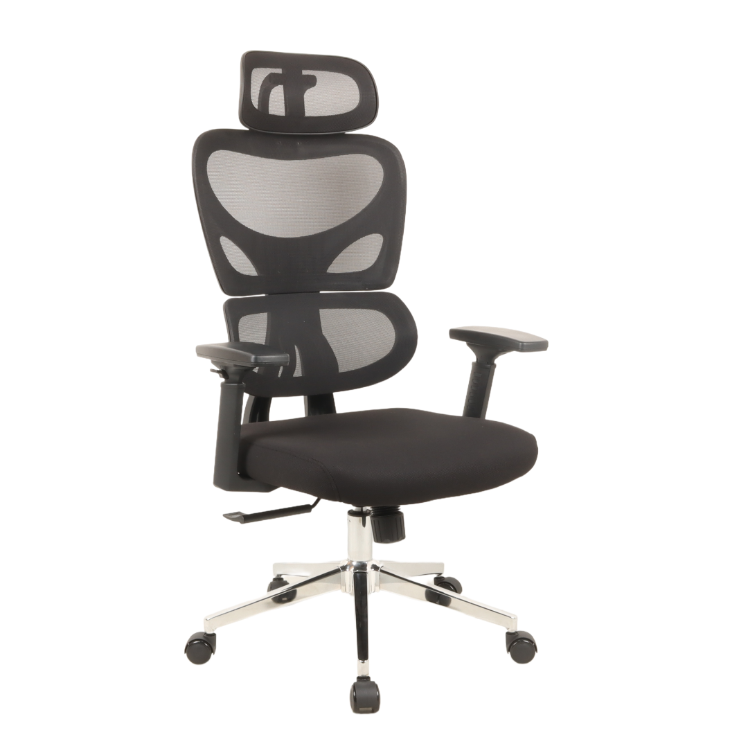 Ergonomic Office Chair with Mesh Fabric Modern Design Plastic Base-Executive Swivel Chair
