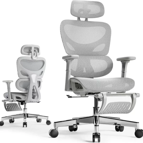Ergonomic Office Chair with Mesh Fabric Modern Design Plastic Base-Executive Swivel Chair