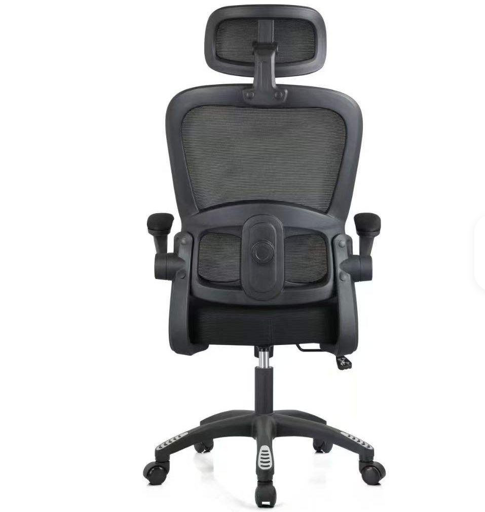 Modern Mesh Design Office Chair Height Adjustable Backrest Lumbar Support Ergonomic Fold-Up Armrests Chair