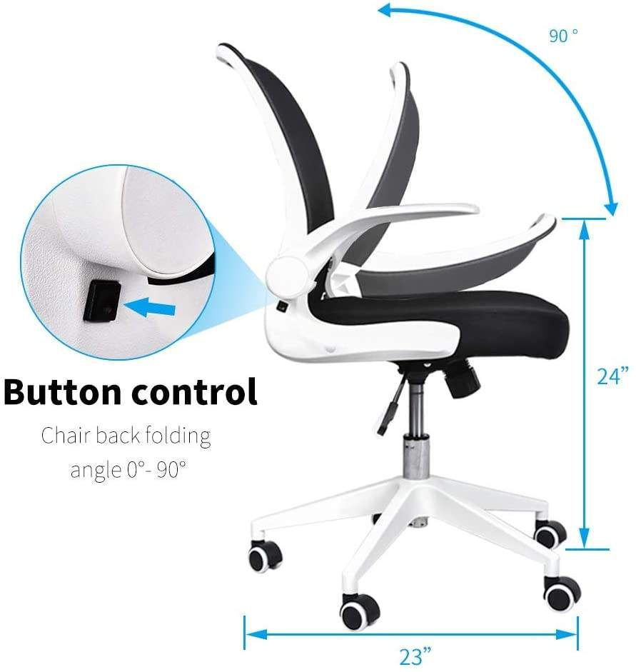 Folding Back Home Computer Desk Home Computer Desk Rotating Chair Office with Flip Arms