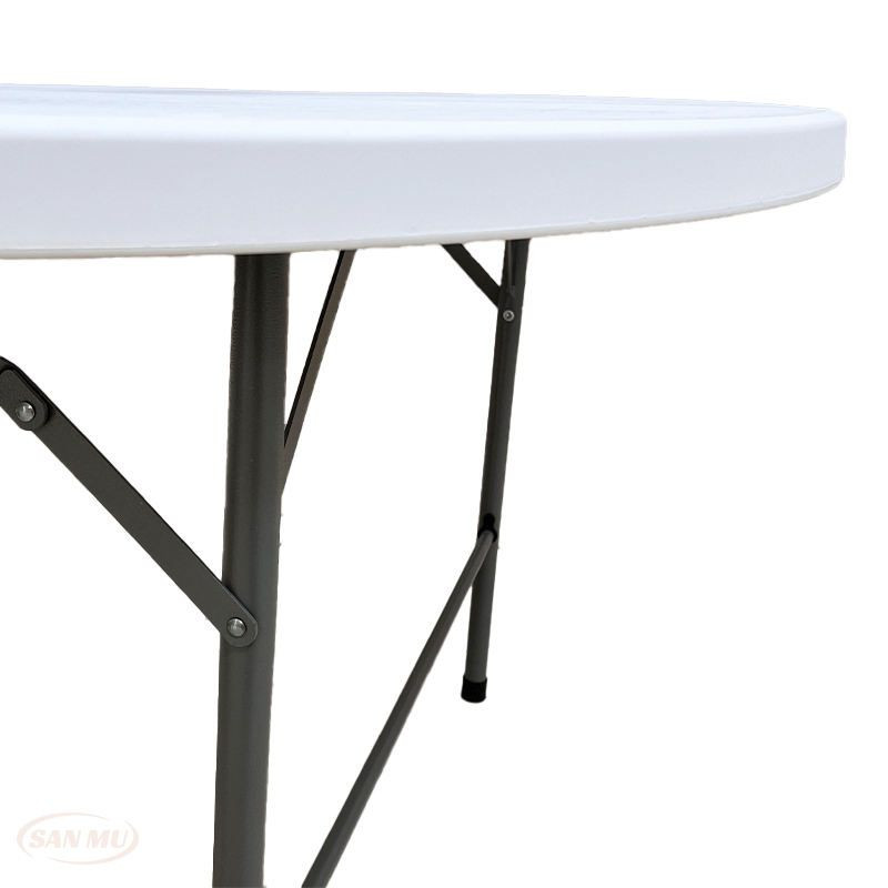 White Round Plastic Folding Table 4 5 6 Ft Table Used for Events Outdoor Wedding Banquet Modern Plastic Table Circle