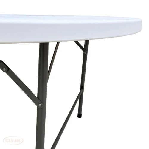 White Round Plastic Folding Table 4 5 6 Ft Table Used for Events Outdoor Wedding Banquet Modern Plastic Table Circle