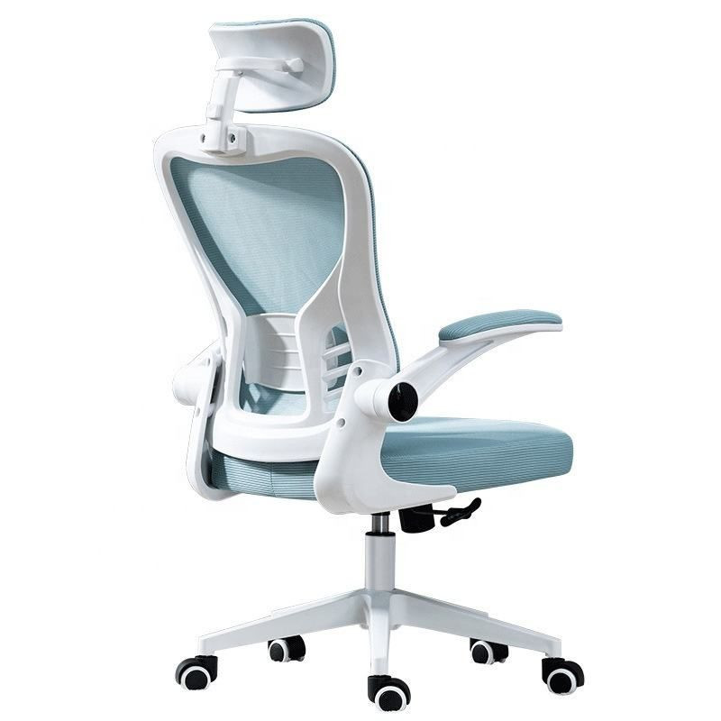 Ergonomic Adjustable Mesh Desk Chair with C-Shape Backrest and High-Density Cushion for Students Home Office Work