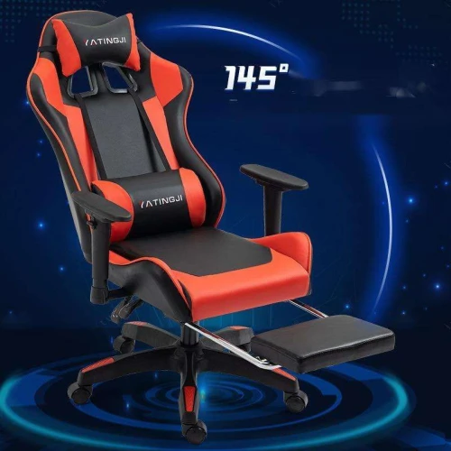 Gamer Pu Leather PC Computer Game Chair With Footrest