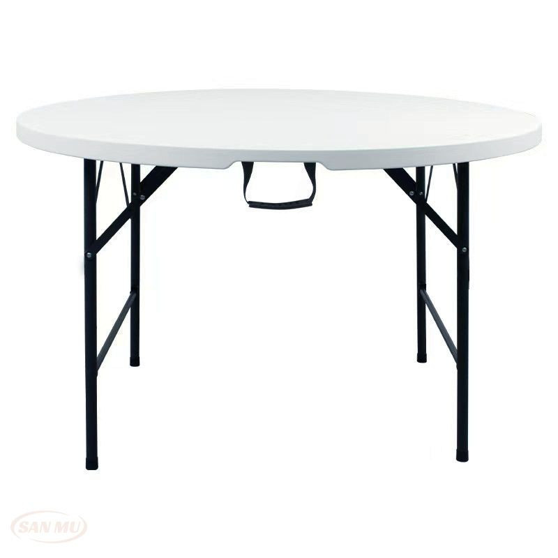 White Round Plastic Folding Table 4 5 6 Ft Table Used for Events Outdoor Wedding Banquet Modern Plastic Table Circle