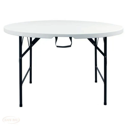 White Round Plastic Folding Table 4 5 6 Ft Table Used for Events Outdoor Wedding Banquet Modern Plastic Table Circle