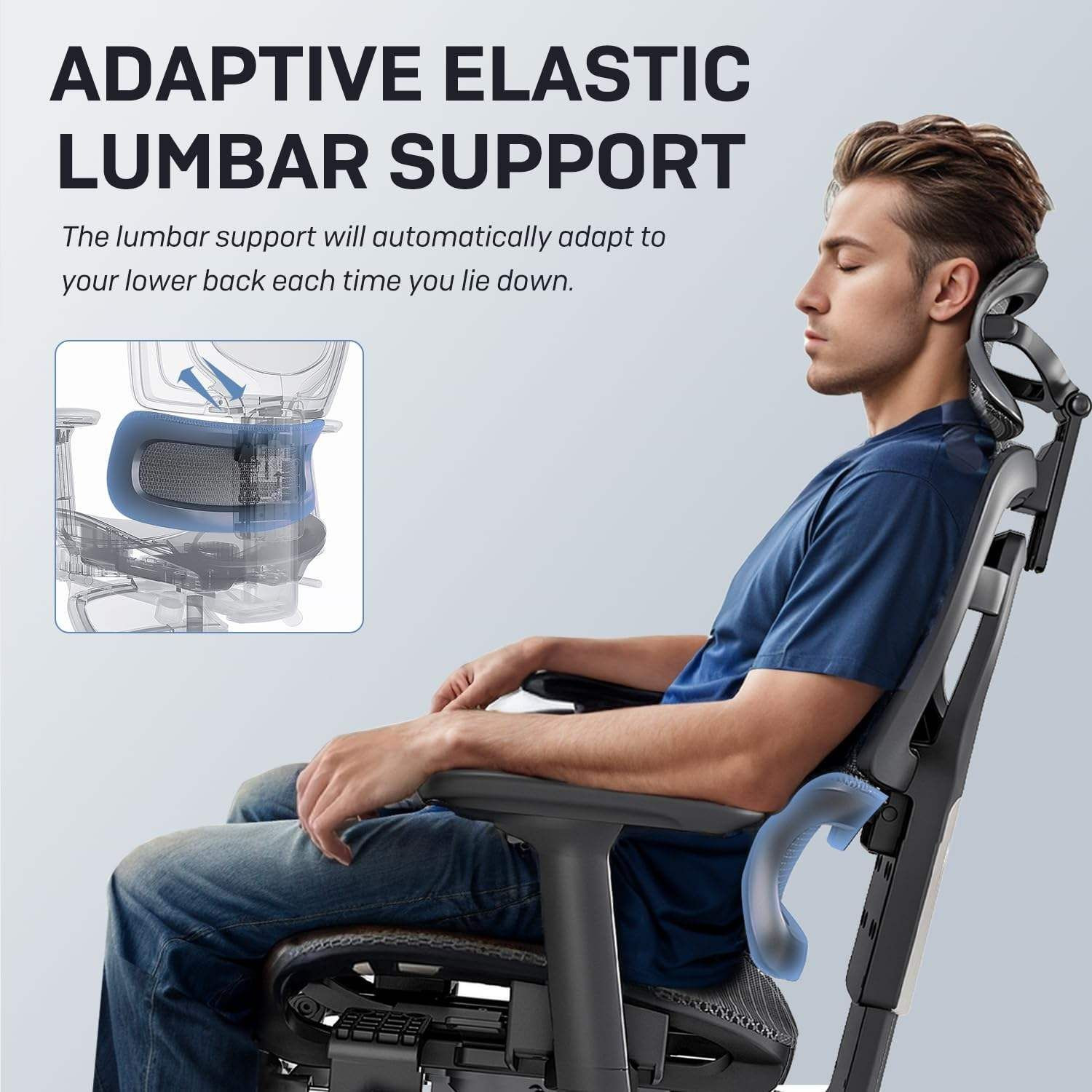 Ergonomic Office Chair with Adjustable Height Revolving Mesh Executive Chair With Footrest