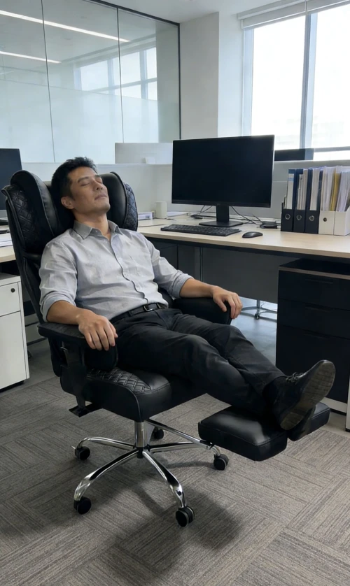 Ergonomic High Back Executive Office Chair Footrest Home Office Desk Chair Computer Gaming Chair Genuine Leather Fabric
