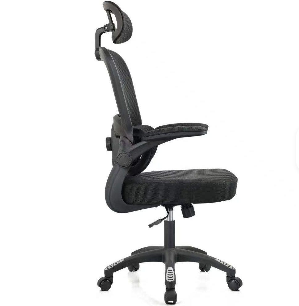 Modern Mesh Design Office Chair Height Adjustable Backrest Lumbar Support Ergonomic Fold-Up Armrests Chair