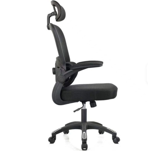 Modern Mesh Design Office Chair Height Adjustable Backrest Lumbar Support Ergonomic Fold-Up Armrests Chair
