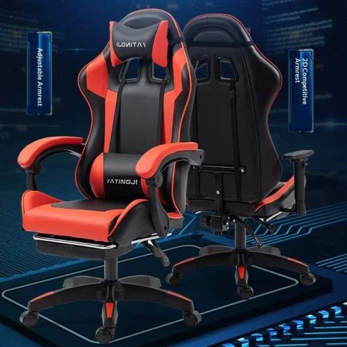 Gaming Chair E-sports Chair Pu Leather Gaming Chair Pu Leather Gaming Chair Modern Gaming Chair with Footrest