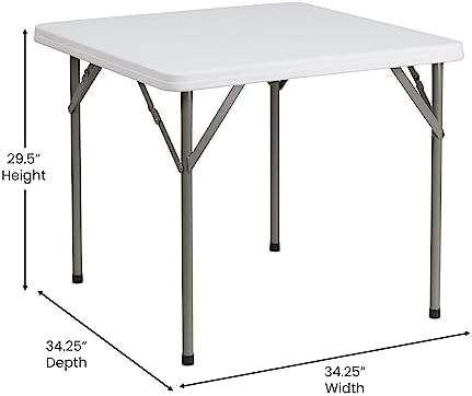 Factory Direct Sale Cheap Square Granite White Plastic Folding Table | Waterproof | Impact and Stain Resistant