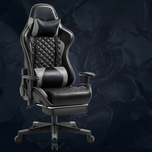 High Back Comfortable Soft Cushion E-Sport Racing Gaming Chair with Footrest