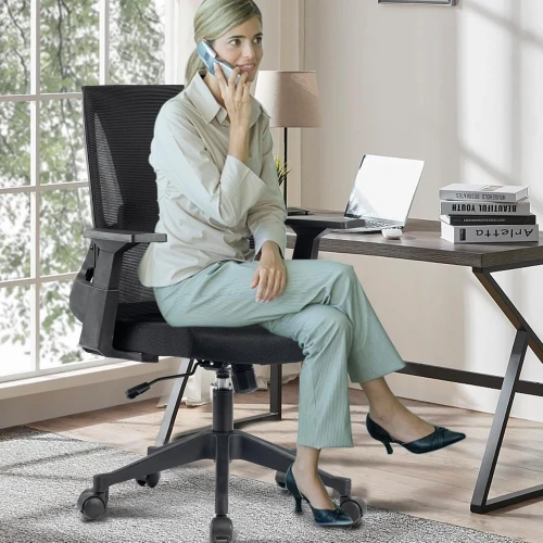 Office Chair Heavy Duty Mesh Ergonomic Computer Chairs with Adjustable Lumbar Support and Wide Comfy Seat