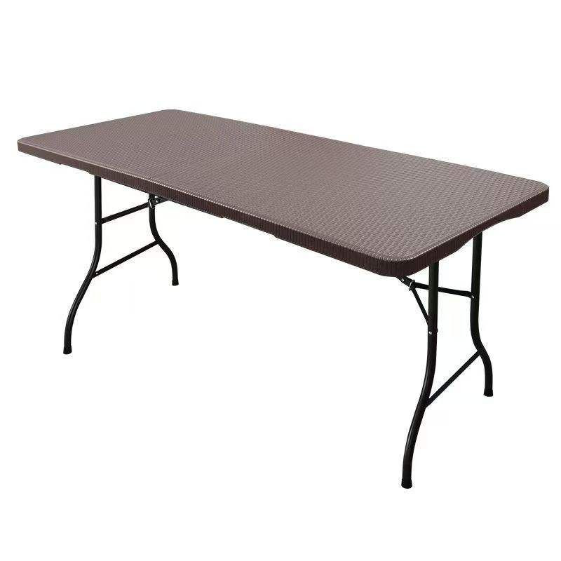 240 cm (8 Ft) Long Outdoor Folding Table Modern HDPE (High-Density Polyethylene) Plastic Stainless Steel Legs Empty