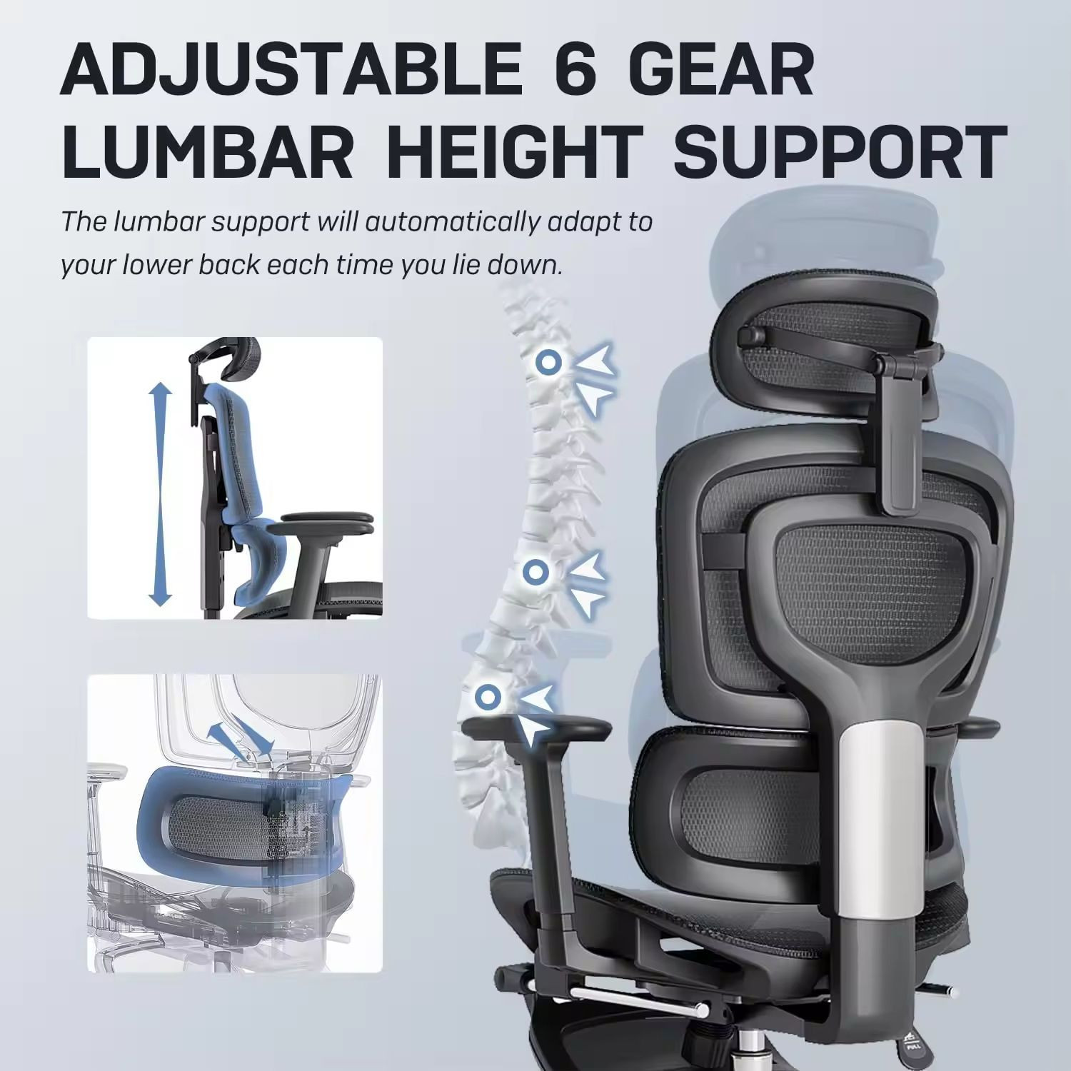 Wholesale Comfortable Swivel Luxury Moving Rocking Mesh Fabric Pro President Chair Ergonomic Office Chair with Leg Rest
