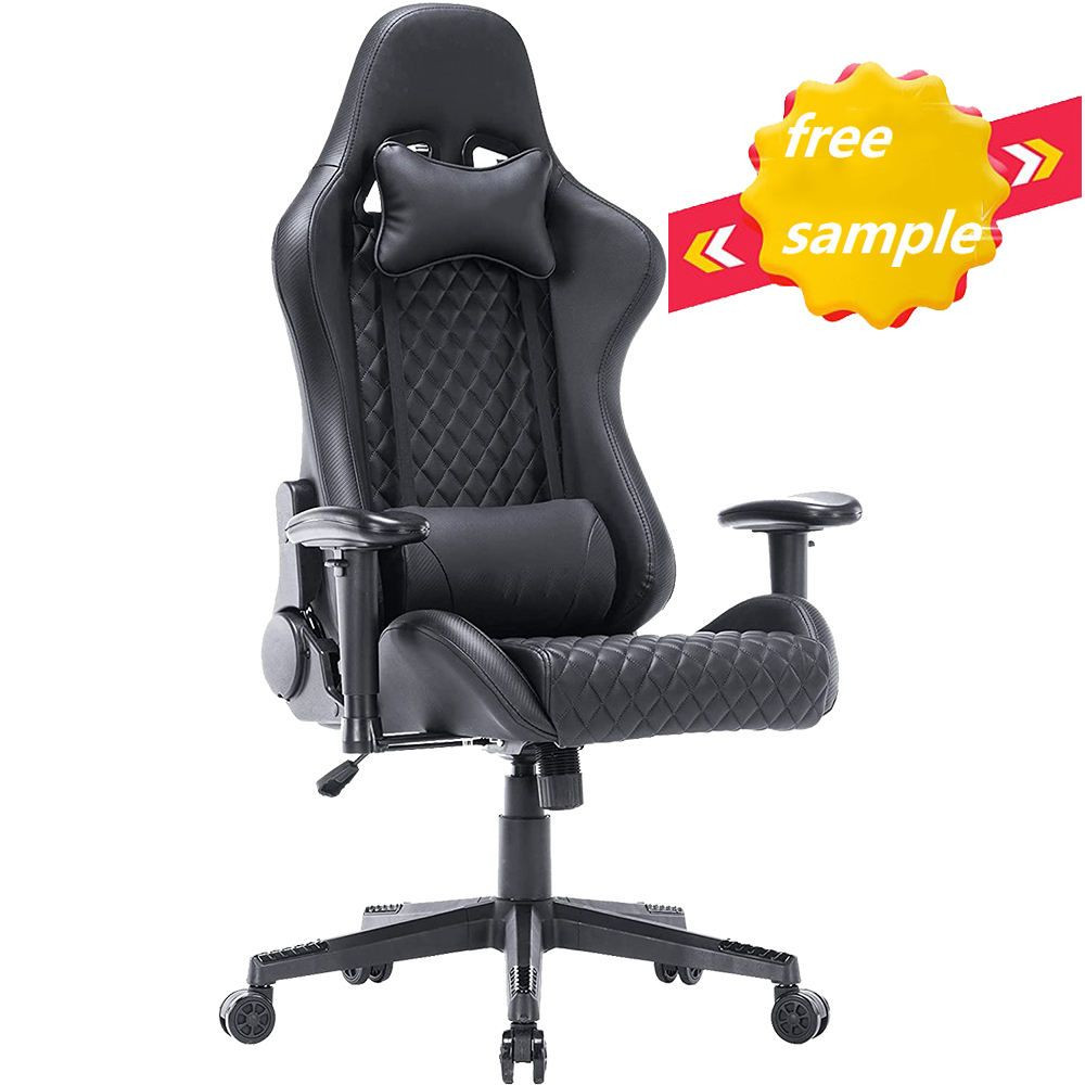 2026 High Back Comfortable Leather Computer Desk Chair Adjustable Ergonomic Home Gaming Chair with Footrest and Headres