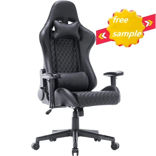 2026 High Back Comfortable Leather Computer Desk Chair Adjustable Ergonomic Home Gaming Chair with Footrest and Headres