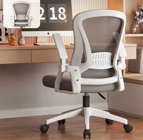 Comfortable Modern Foldable Rolling Office Chair Adjustable Armrests Swivel Wheels Ergonomic Fabric Mesh Lift Executive