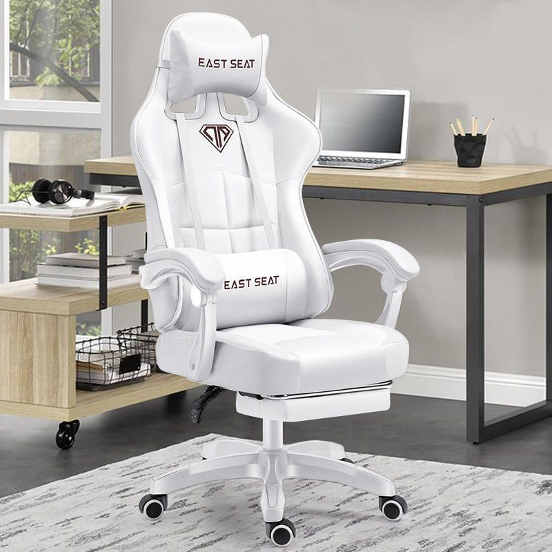 Wholesale Pink Leather Ergonomic Adjustable Height Gaming Chair with Nylon Base for Computer Room Use