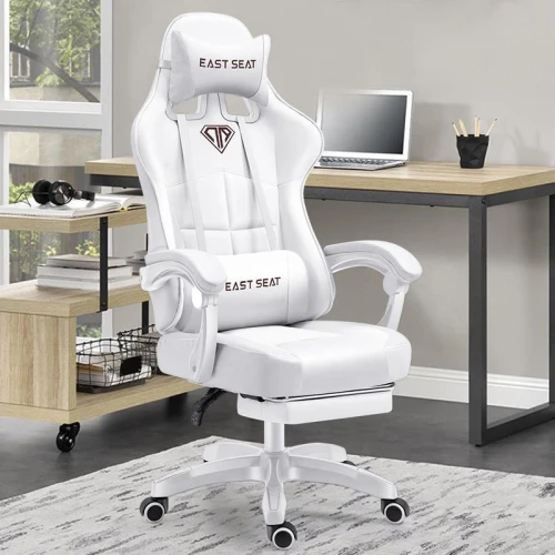 Wholesale Pink Leather Ergonomic Adjustable Height Gaming Chair with Nylon Base for Computer Room Use
