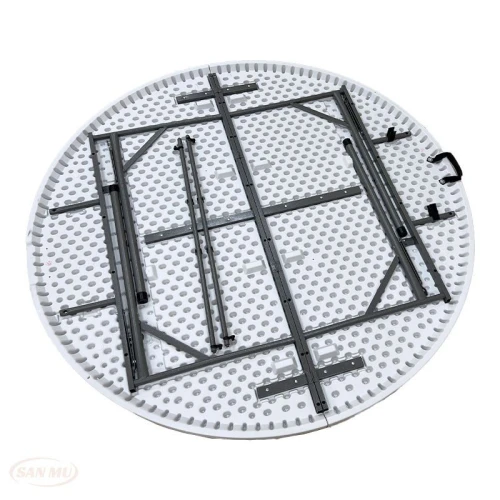White Round Plastic Folding Table 4 5 6 Ft Table Used for Events Outdoor Wedding Banquet Modern Plastic Table Circle