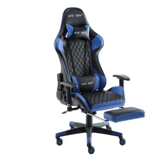 2026 High Back Comfortable Leather Computer Desk Chair Adjustable Ergonomic Home Gaming Chair with Footrest and Headres