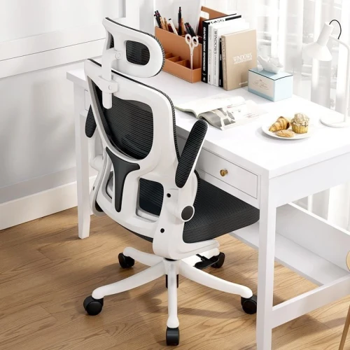 Mesh Ergonomic Office Chair With Dual-backrest 360°Swivel Staff Guest Executive Chair For Gaming & Office Use